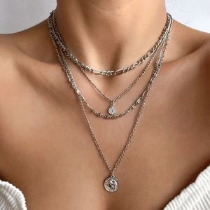 Silver Layered Choker Necklace